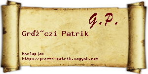 Gréczi Patrik névjegykártya